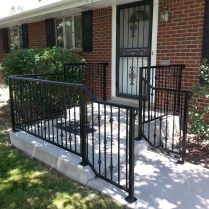 Residential front porch and stair rails with powder coated finish!!