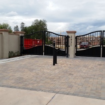 Double swing subdivision entry gates in Cherry Creek, CO.