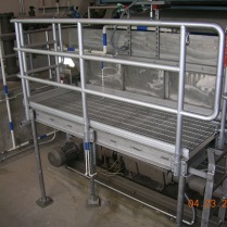 Aluminum and stainless steel platform at water treatment facility.