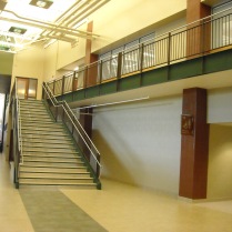 Steel guardrails with Stainless Steel top and handrails at CSU Fort Collins, CO.